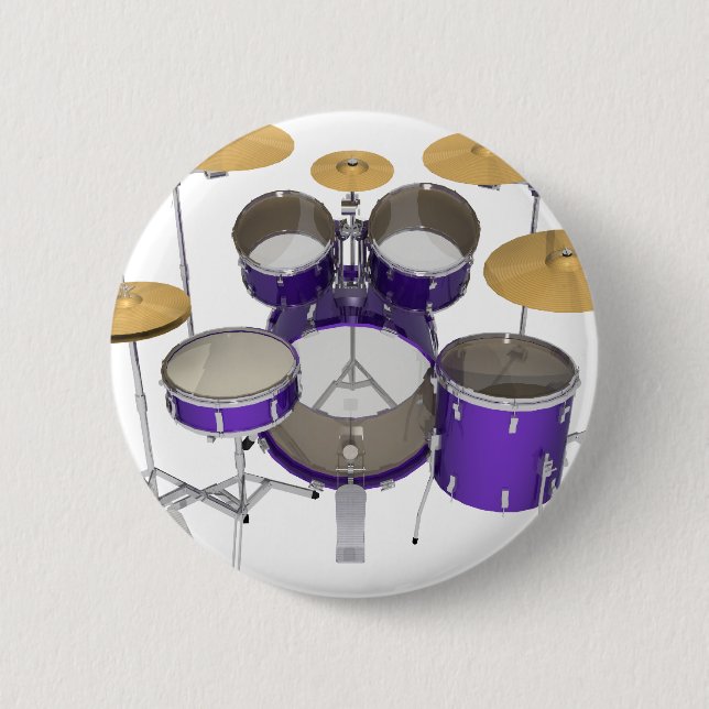 Lila Trommelkit: Button (Vorderseite)