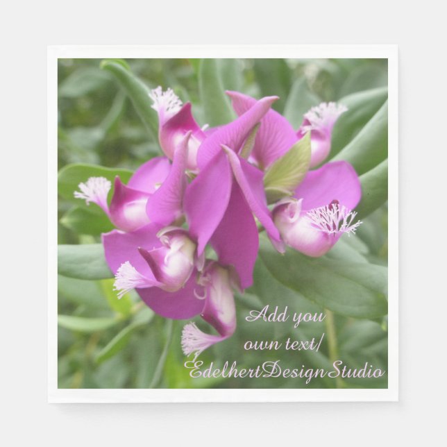 Lila tropische Blume Papier Napkins Serviette (Vorderseite)