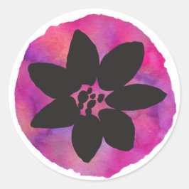 Lila tropische Blume Runder Aufkleber