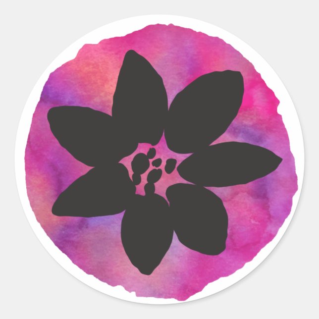 Lila tropische Blume Runder Aufkleber (Vorderseite)
