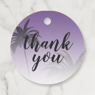 Lila tropischer Palmenbaumstrand Danke für Ihre Ho Geschenkanhänger