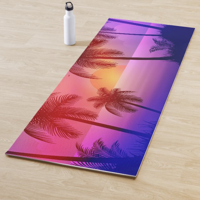 Lila tropischer Strand bei Sonnenuntergang Yogamatte (Beispiel)