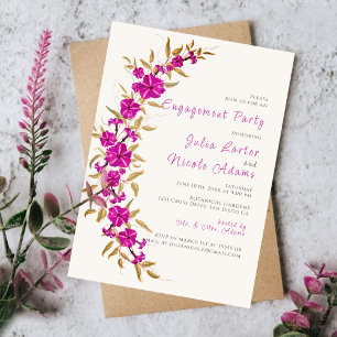 Lila Trumpf Vine Flower Garden Engagement Partei Einladung