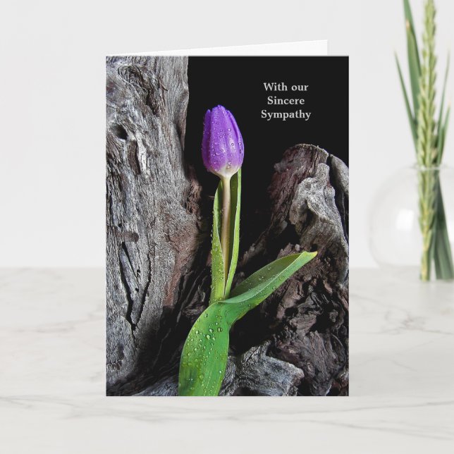 Lila Tulip auf Driftwood Karte (Vorderseite)
