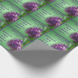 Lila Tulip Blume Hochzeit Personalisiert Geschenkpapier