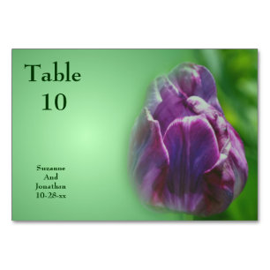 Lila Tulip Blume Personalisiert Hochzeit Tischnummer