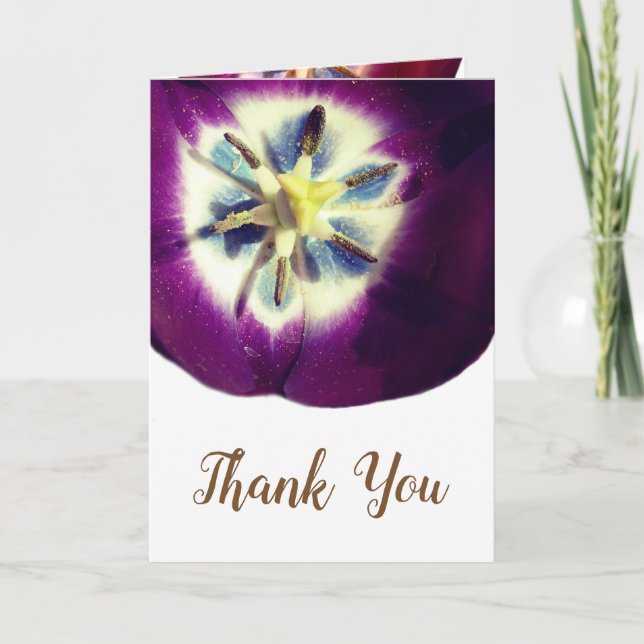 Lila Tulip Danke für die Hochzeitkarte (Vorderseite)
