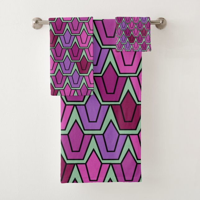 Lila Tulip-Feld Badhandtuch Set (Insitu)