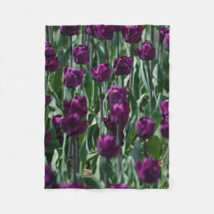 Lila Tulip Fleecedecke