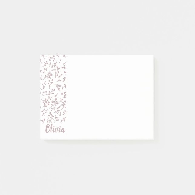 Lila Tulip Leaf Feather Zwei Farbmuster Post-it Klebezettel (Vorderseite)