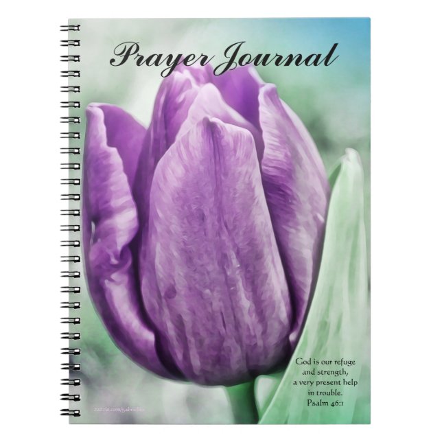 Lila Tulip Prayer Journal Notizblock (Vorderseite)
