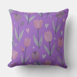 Lila Tulip Throw Kissen (20" x20")