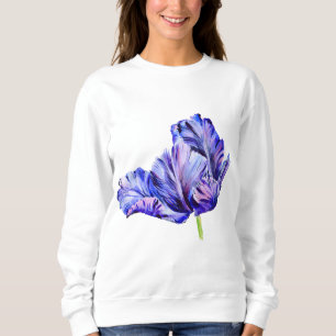 Lila Tulip Watercolor Frauen-Shirt Sweatshirt