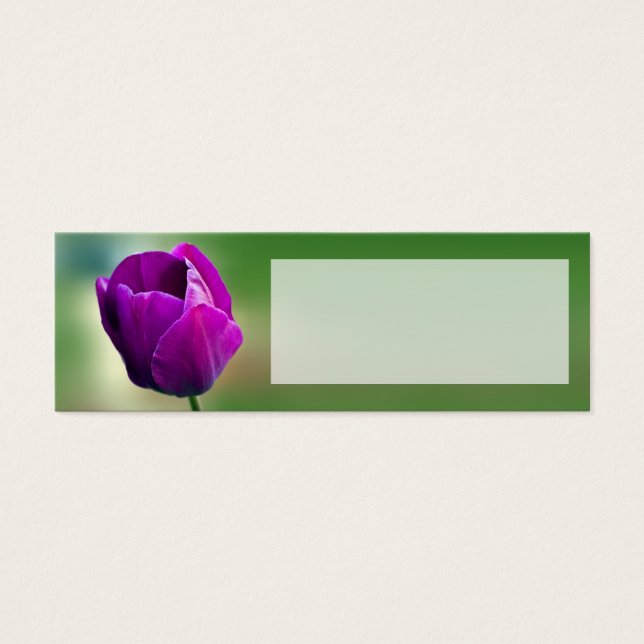 Lila Tulip Wedding Place Name Card (Vorderseite)