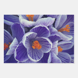 Lila Tulip Wrapping Paper Geschenkpapier Set