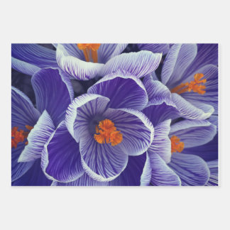 Lila Tulip Wrapping Paper Geschenkpapier Set