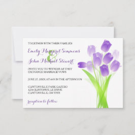 Lila Tulips - 3x5 Einladung zur Hochzeit