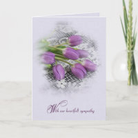 Lila Tulips auf der Lace Sympathy Card