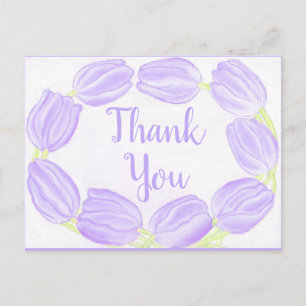 Lila Tulips Border ~Dankeschön Karte