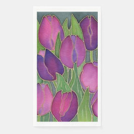 Lila Tulips Floral Gasttuch Napkins Serviette