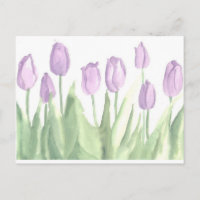 Lila Tulips Garden Wasserfarben Blume