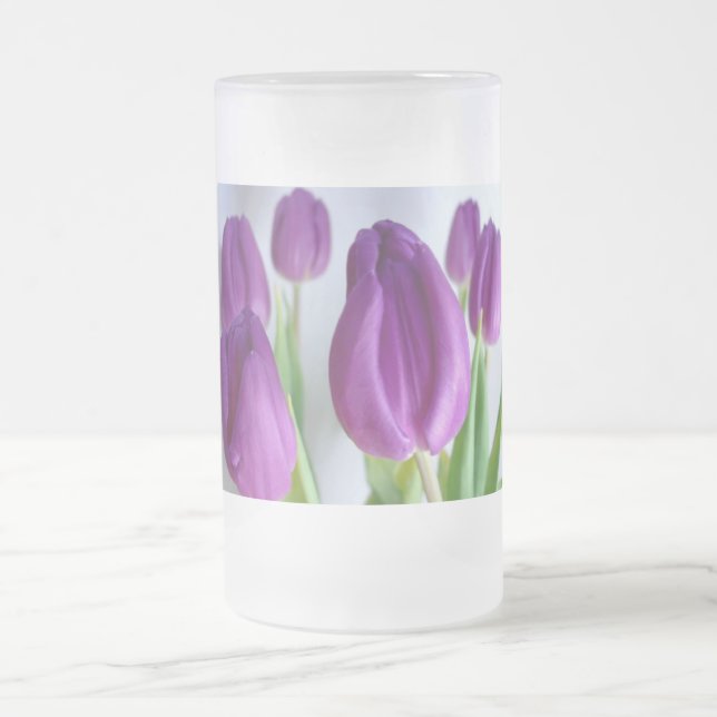 Lila Tulips Mattglas Bierglas (Mittel)