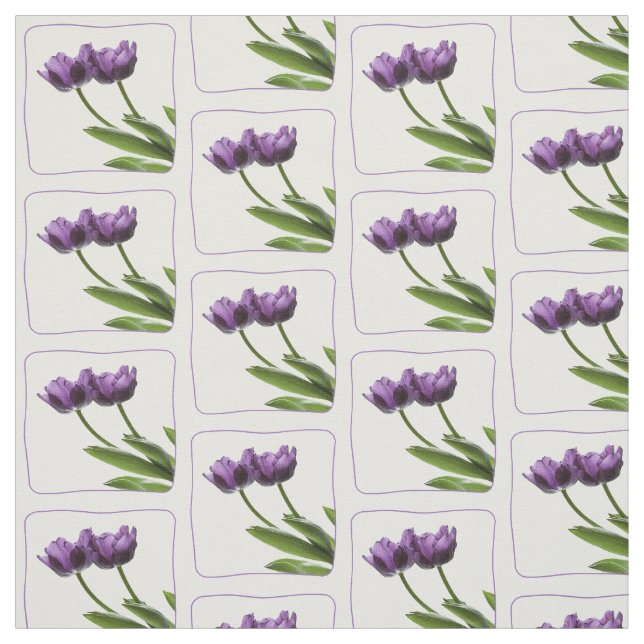 Lila Tulips-Muster Stoff (Muster)