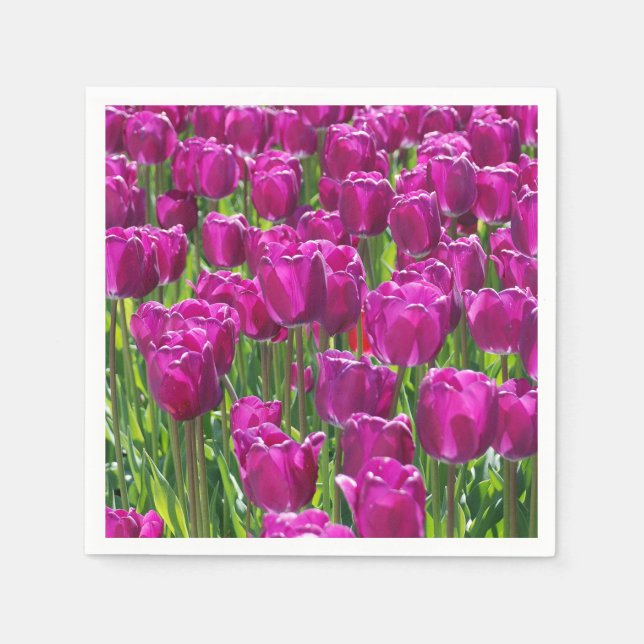Lila Tulips Serviette (Vorderseite)