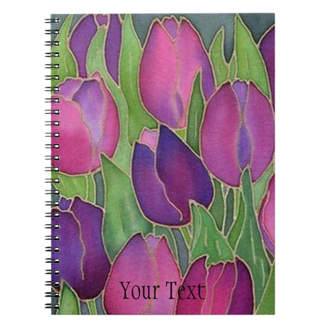 Lila Tulips Spiral-Bound-Journal-Notebook Notizblock (Vorderseite)