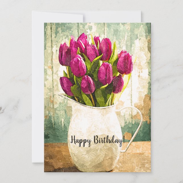 Lila Tulips, Spring Bouquet (Vorderseite)