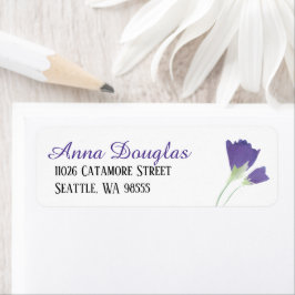 Lila Tulips Sweet 16 Rücksendeadresse Etikett