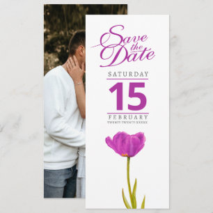 Lila Tulpe Blume Foto Hochzeit speichern Sie das D Save The Date