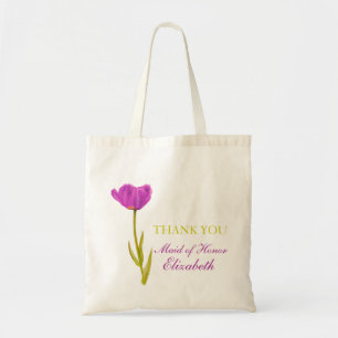 Lila Tulpe-Blumenkunsthochzeits-Trauzeugintasche Tragetasche