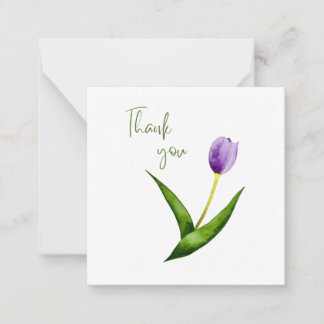 Lila Tulpe Dankeschön Flach Notizkarte Mitteilungskarte