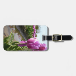 Lila Tulpe-Felder u. Reflexionen Gepäckanhänger