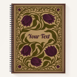 Lila Tulpe Vintages BlumengussNotebook Notizbuch
