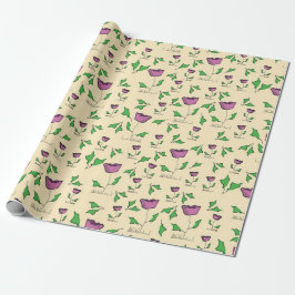 Lila Tulpen auf gelbem Hintergrund Geschenkpapier
