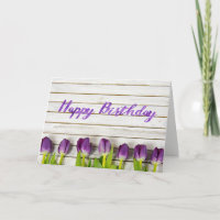 lila Tulpen aus Holz