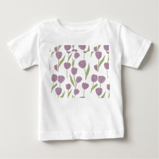 Lila Tulpen-Blumenmuster  Baby T-shirt