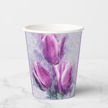 Lila Tulpen-Papierbecher