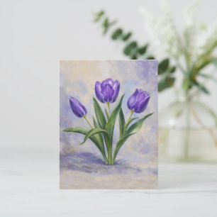Lila Tulpen Postkarte