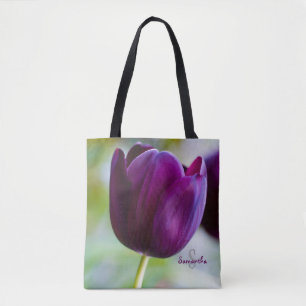 Lila Tulpen-Tragetasche Tasche