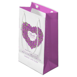 Lila Tulpenherz-Kunst danke Gastgeschenk Hochzeit Kleine Geschenktüte