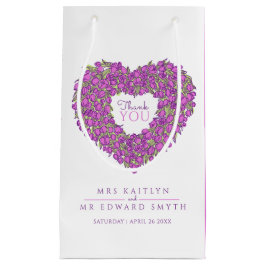 Lila Tulpenherz-Kunst danke Gastgeschenk Hochzeit Kleine Geschenktüte