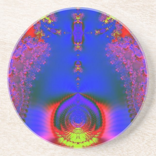 Lila Tunnel zu FarbUniversum Sandstein Untersetzer (Vorne)