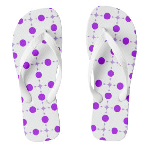 Lila Tupfen, Tupfenmuster, Punkte, Gepunktet Flip Flops