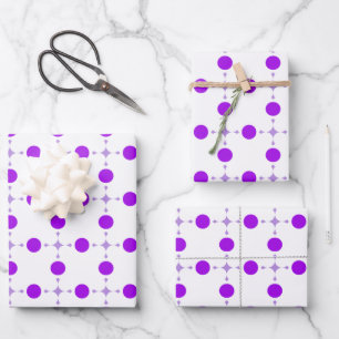 Lila Tupfen, Tupfenmuster, Punkte, Gepunktet Geschenkpapier Set