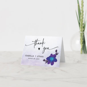 Lila Türkis Blau Orchidee Hochzeit Danke