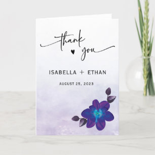 Lila Türkis Blue Orchid Wedding Vielen Dank Dankeskarte