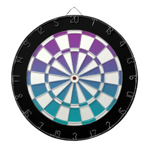 Lila Türkis Schwarz und Weiß Dartscheibe